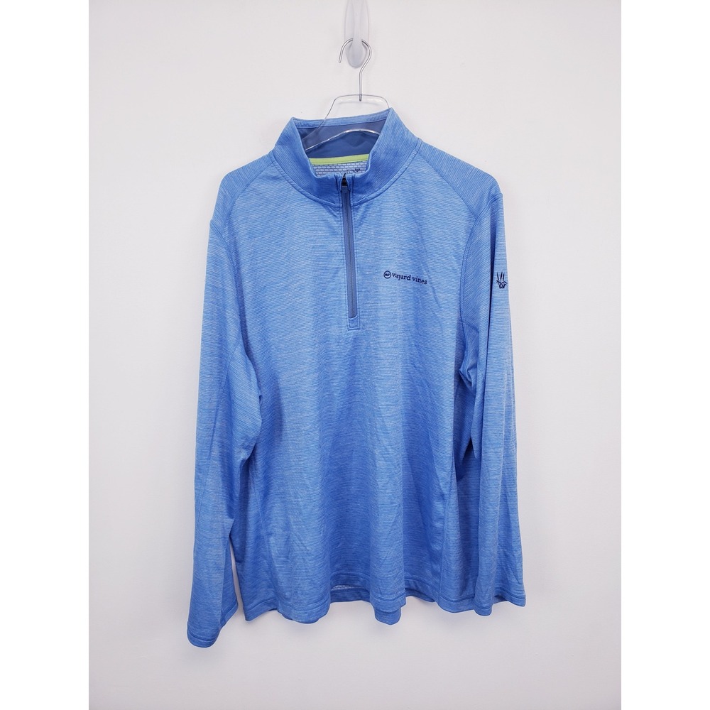 Vineyard Vines Mens Coastline Sankaty Performance Quarter Zip Pullover Blue XXL